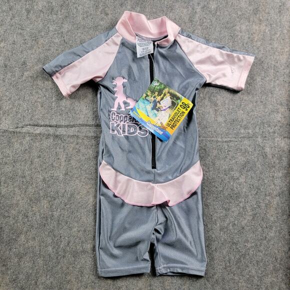 Coppertone Swimsuit Rash Guard One Piece SPF 50 UV Protection Girl Size Infant - Picture 2 of 9
